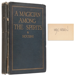  HOUDINI, Harry (Erik Weisz). A Magician Among the Spirits. ...