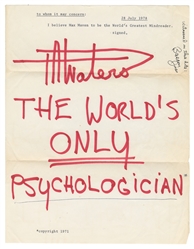  WATERS, T.A. (1938 – 1998). Group of 23 books and lecture n...