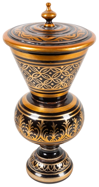 Rice Vase. Bombay: D.A. Tayade, ca. 1970. Handsome turned w...