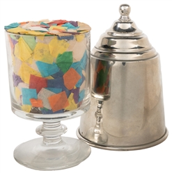 Bran Glass or Confetti to Goldfish. Circa 1900. Confetti is...