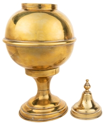 Giant Handkerchief Burning Globe. Circa 1910. Brass globe w...