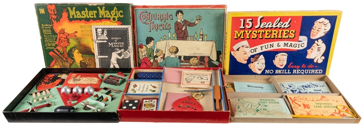 [MAGIC SETS]. Group of Three Toy Magic Sets. Including 15 S...