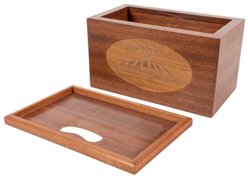 Handkerchief Box. Ca. 1970s. Handsome wooden box with abstr...