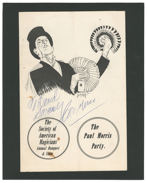 CARDINI (Richard Pitchford, 1895 – 1973). Signed program. 1...