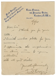 [PICKPOCKETS]. BREZIN, Fred. Autograph letter signed. Londo...