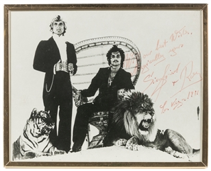 [SIEGFRIED & ROY]. Signed and Inscribed Photograph. Ca. 198...