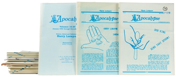 LORAYNE, Harry. Apocalypse Manuscripts and Ephemera. Tahoma...