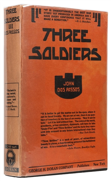  DOS PASSOS, John (1896-1970). Three Soldiers. New York: Geo...