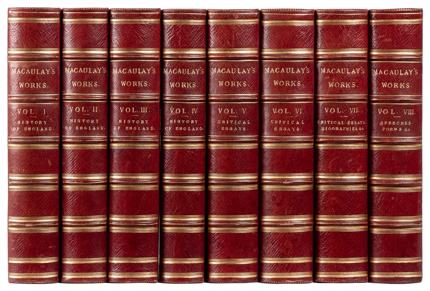  [FINE BINDINGS]. MACAULAY, Thomas Babington (1800-1859). Th...