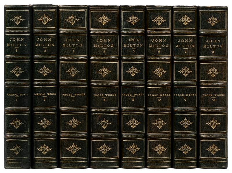  [FINE BINDINGS]. MILTON, John (1608-1674). The Works of Joh...