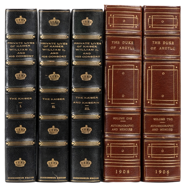  [FINE BINDINGS]. Pair of Titles in 5 Total Volumes, includi...