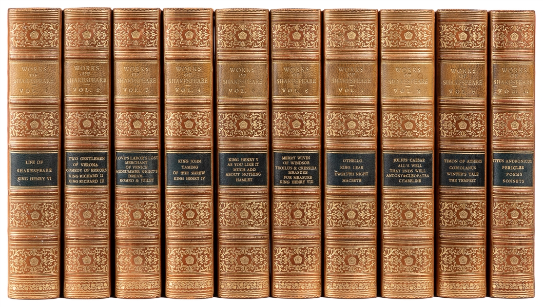  [FINE BINDINGS]. SHAKESPEARE, William (d. 1616). The Works ...