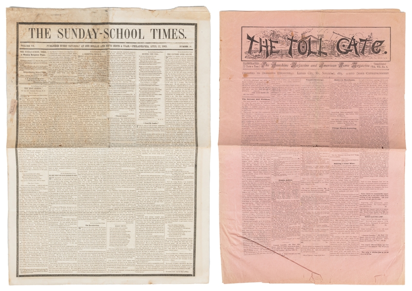  [NEWSPAPERS]. A Pair of Vintage American Newspapers, includ...