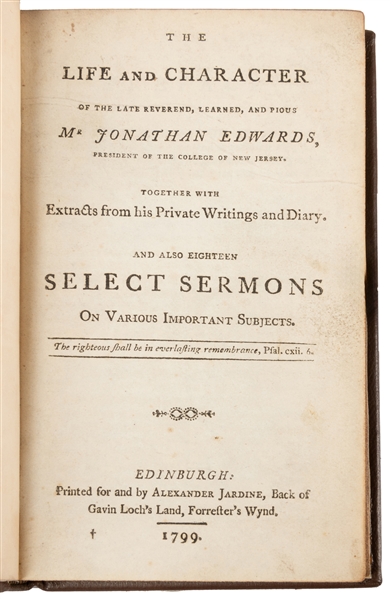  [RELIGION]. [EDWARDS, Jonathan (1703-1758) subject]. [HOPKI...