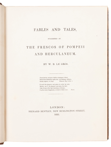  LE GROS, W. B. Fables and Tales, Suggested by the Frescoes ...