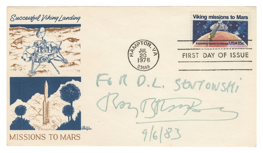  BRADBURY, Ray (1920-2012). First Day Cover Signed for the “...