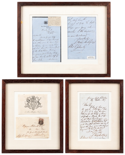  [JUDAICA]. MONTEFIORE, Moses (1784 – 1885). Group of two le...