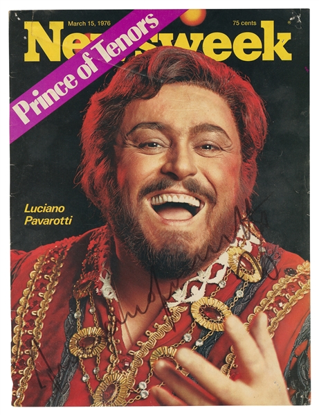  PAVAROTTI, Luciano (1935-2007). Signed Magazine Cover. News...