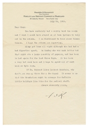  ROOSEVELT, Franklin Delano (1882-1945). Typed Letter Signed...