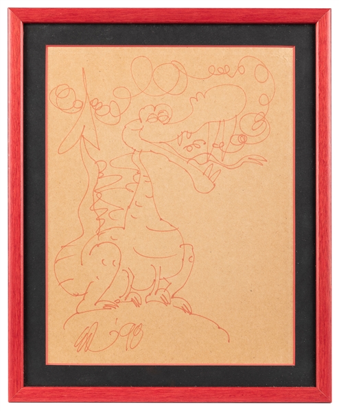  EMBERLEY, Ed (b. 1931). Original Drawing of a Dragon. 1998....