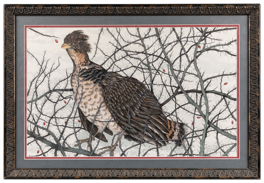  GEORGE, Lindsay Barrett (b. 1952). “A ruffed grouse” from I...