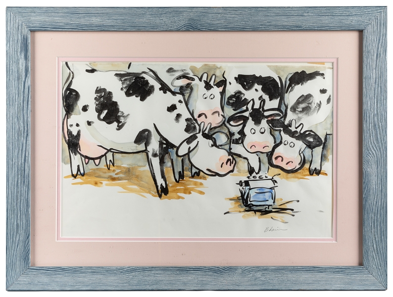  LEWIN, Betsy (b. 1937). “No milk today,” cried Farmer Brown...
