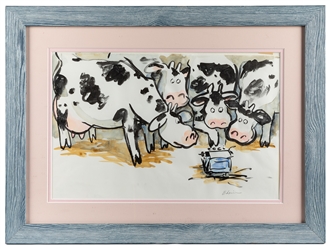 LEWIN, Betsy (b. 1937). “No milk today,” cried Farmer Brown...