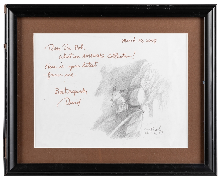  MCPHAIL, David. Signed Pencil Drawing with an Ink Inscripti...