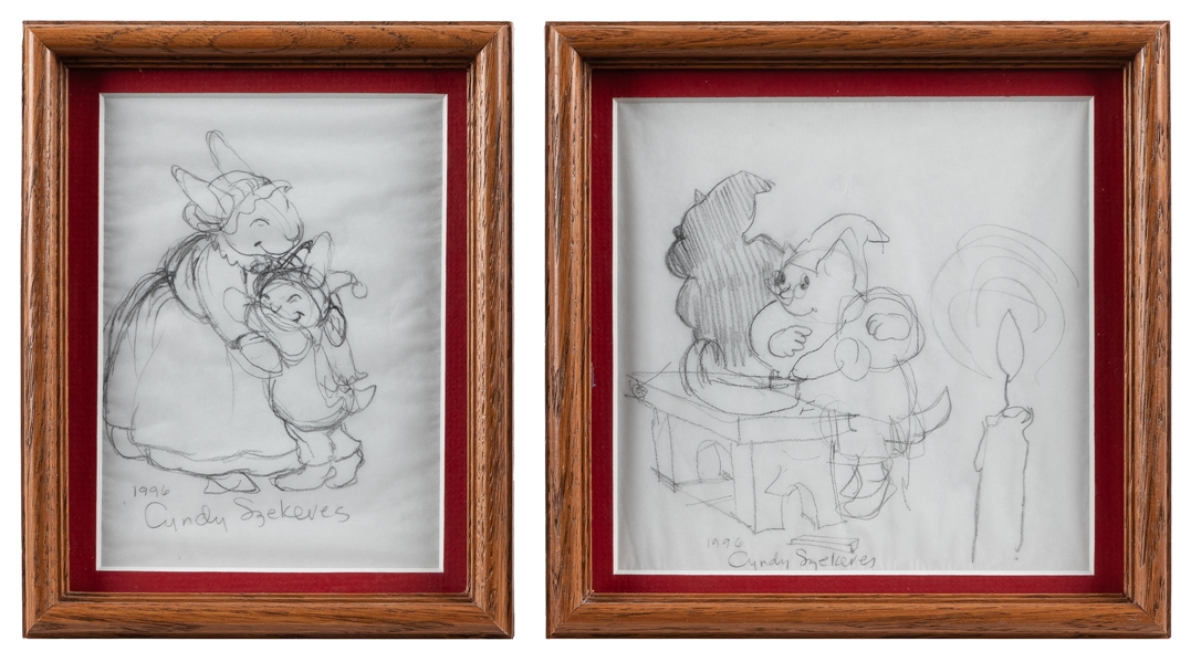  SZEKERES, Cyndy (b. 1933). Pair of Original Pencil Sketches...