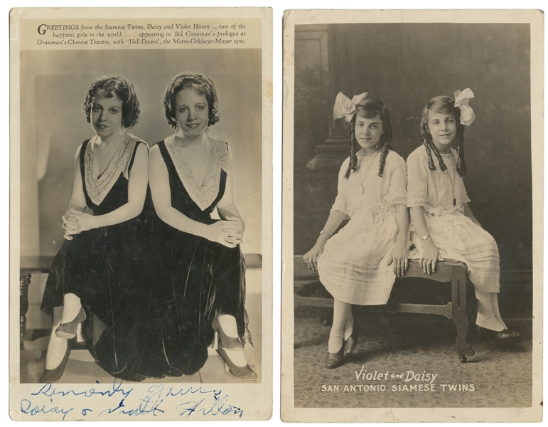 HILTON, Daisy and Violet (1908–1969). Two RPPCs of the Conj...