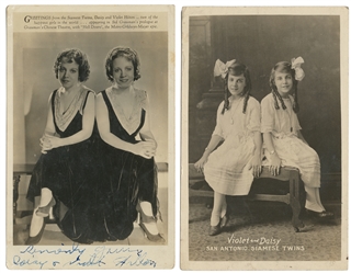 HILTON, Daisy and Violet (1908–1969). Two RPPCs of the Conj...