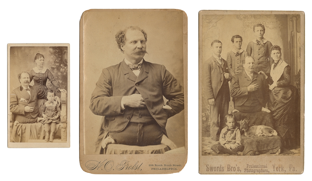 Three Eli Bowen, The Legless Wonder Cabinet Photos and CDVs...