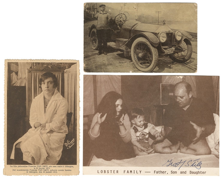 Three Sideshow and Freakshow Photographs. V.p., 20th centur...