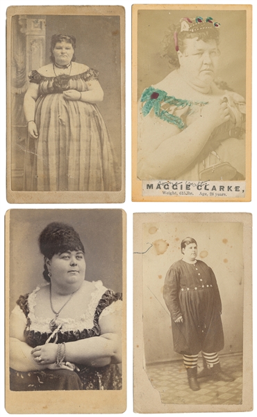 Five Photographs of “Fat Lady" and “Fat Man" Sideshow Perfo...