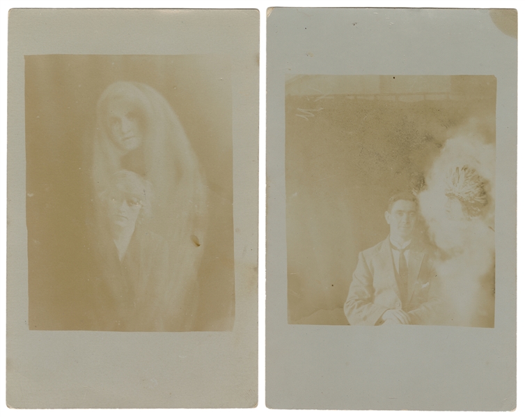 [SPIRIT PHOTO]. HOPE, William (1863–1933). Two RPPCs of Sub...