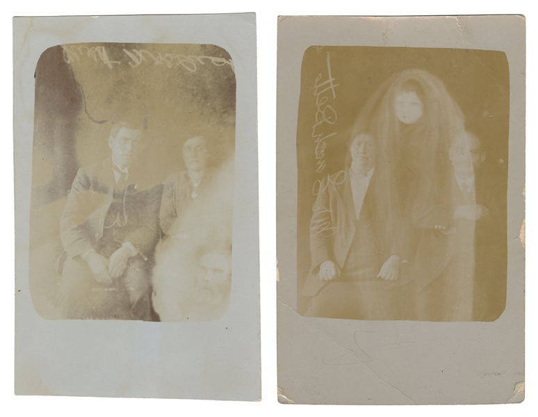 [SPIRIT PHOTO]. HOPE, William (1863–1933). Two RPPCs of Sub...