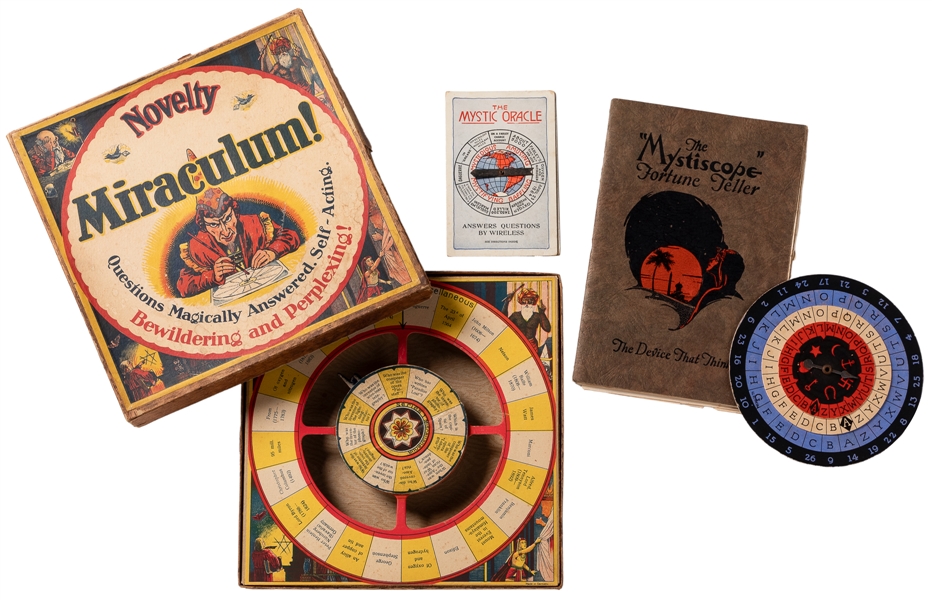 Three Novelty Fortune Telling Spinners. Circa 1920s. Includ...