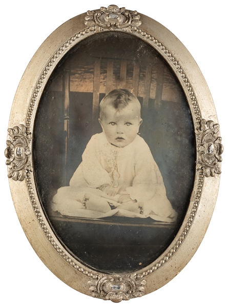 Antique Oval Mourning Photograph of a Child. 19th century. ...