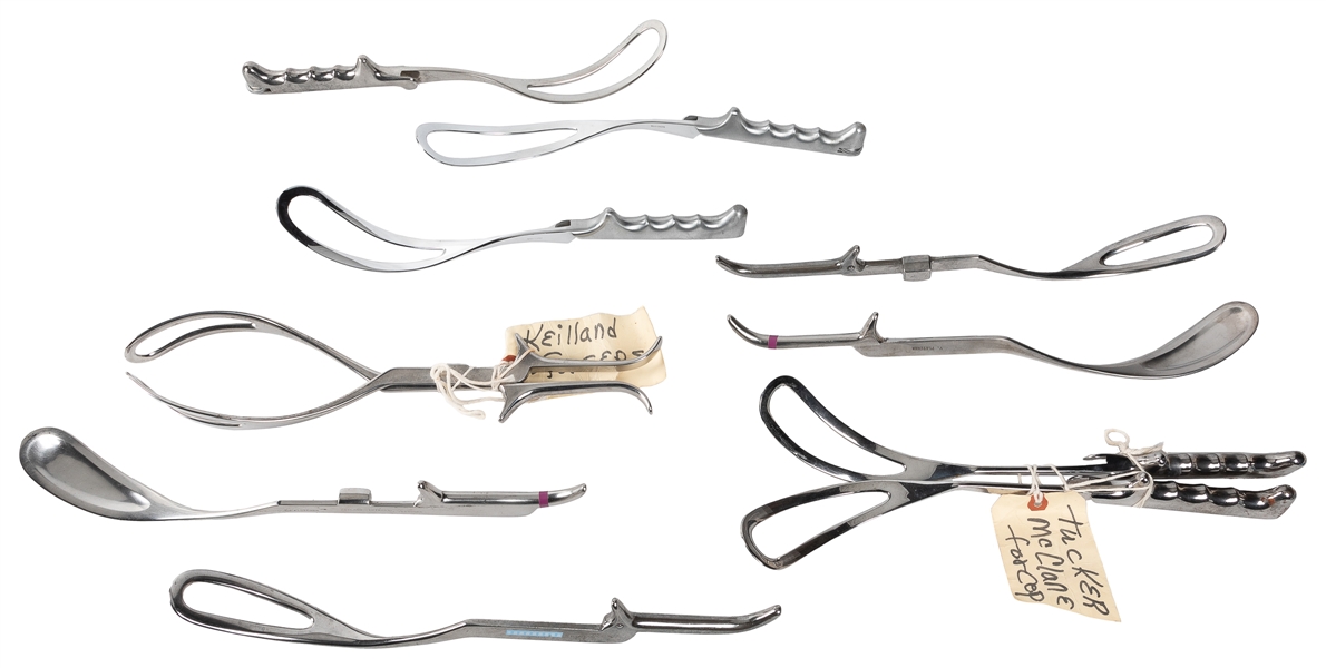 Assorted Obstetric Forceps and Birthing Tongs. West Chester...