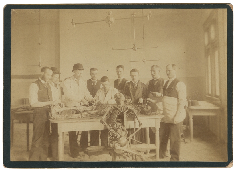 Cleveland Medical College Autopsy Cadaver Cabinet Card. Cir...