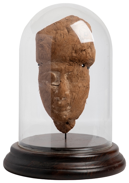 Egyptian Carved Anthropoid Wood Mask. Egypt, ca. Third Inte...