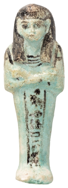 Egyptian Faience Ushabti Funerary Figure. Egypt, ca. 1070 –...