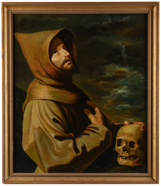 AFTER ZURBARAN, Francisco de. St. Francis in Ecstasy. Oil o...