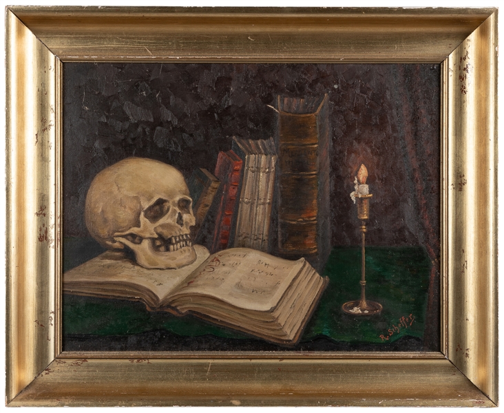 Memento Mori Oil Painting. 20th century. Oil on canvas, dep...