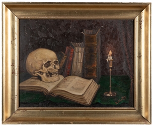 Memento Mori Oil Painting. 20th century. Oil on canvas, dep...