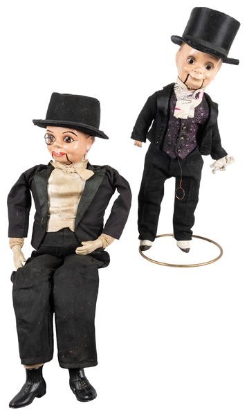 Pair of Charlie McCarthy Style Ventriloquist Dummies. Circa...