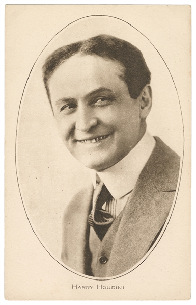 HOUDINI, Harry (Erik Weisz, 1874 – 1926). Portrait Postcard...