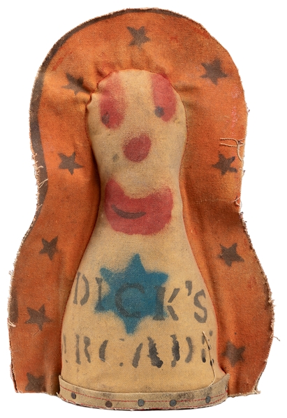 Carnival Knockdown Clown Figure. Circa 1930s-50s. Stuffed c...