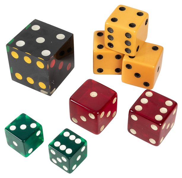 Group of Jumbo / Oversize Dice. Including: (3) Catalin dice...