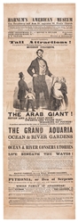 Barnums American Museum Broadside featuring The Arab Giant...